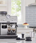 Killer Home Barista Setup Featuring Precision Conical Burr Grinder And Auto Milk Frother For Slick Bean To Cup Espresso.