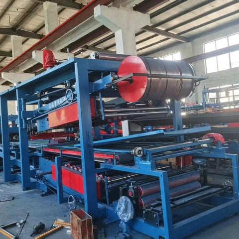 Pro Grade EPS Sandwich Panel Roll Forming Machine With Precision Tension Control for Rock Wool Partition Boards, detailed view.