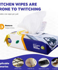 Heavy Duty Kitchen Cleaning Wipes For Microwave Air Fryer Stove And Cooktops All Purpose Appliance Cleaner Cloths front view.