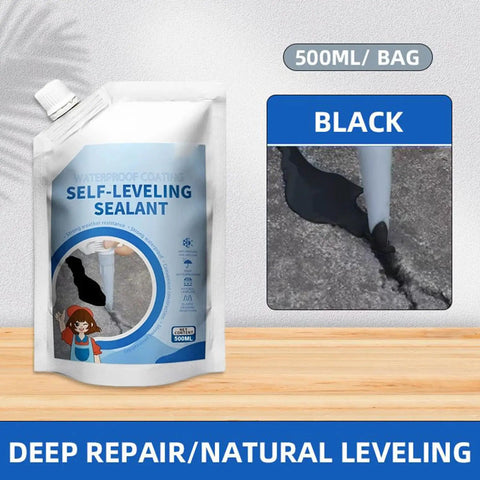 Heavy Duty Concrete Crack Filler And Quick Cure Caulk Sealant Crafted For Industrial Surfaces With Flexible Wrap To Clamp Down On Cracks And Deliver Zero Drama Repairs in 500ml bag, black self-leveling sealant for concrete.