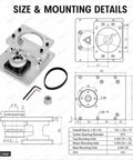 Rock Solid Hollow Rotary Actuator With Fine Tune Belt Tension Cnc Machined Aluminum Plate For 86Mm Stepper Motor size and mounting details diagram.