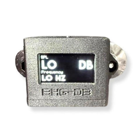 Bass Enthusiast Friendly SPL Meter For Real Time Readouts From 120 to 180 dB Across 10 to 100 Hz With One Point Three Inch OLED Display Fast Response Ideal For Car Audio And Home Theater Bass Junkies, compact metal unit