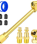 Garage Ready Dual Head Air Chuck Set With Closed Flow One Quarter Inch NPT Heavy Duty Tire Inflation Kit components