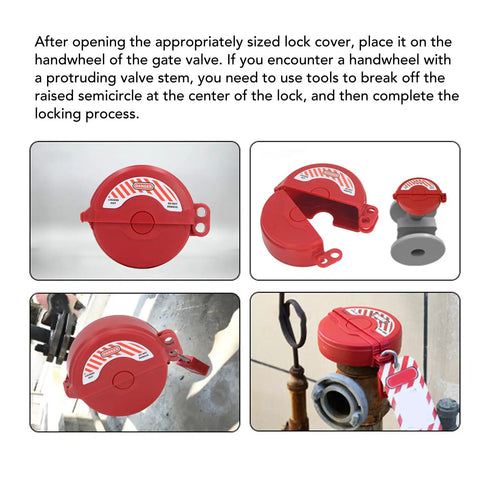2 Pack Ball Valve Lockout Device Heavy Duty Padlock Gate Valve Safety Hasp Fits One To Two Inch Water Pipes dual locking holes on red cover