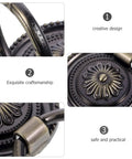 Close-up view of Brass Single Hole Drawer Pull Handle for Cabinets and Doors Vintage Wardrobe Knob With Retro Vibe showing details.