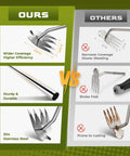 Comparison of Heavy Duty Weed Puller With Extendable Handle For Deep Root Removal In The Garden Stainless Steel Weeding Tool For Vegetables Portable Backyard And Farm Weed Control No Nonsense Quality versus competitor tools, highlighting wider coverage and durable materials.