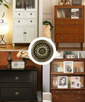Antique Bronzy Cabinet Knobs Set With Vintage Flower Pattern Drawer Pull Handles installed on various cupboards and drawers.