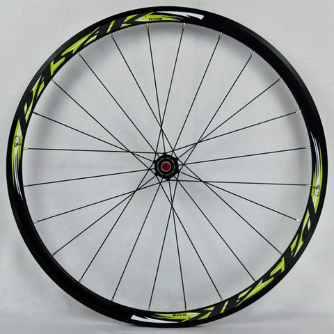 700C Road Wheelset With Front 100mm And Rear 130mm Quick Release Hubs 30mm Deep Aluminum Rim Carbon Blend Black Wheel