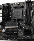 B550M-VC Pro Series Micro ATX Motherboard With WiFi 6E Bluetooth 5.2 PCIe 4.0 M.2 USB 3.2 Gen 2 HDMI DP DDR4 Up To 4400MHz OC Supports Ryzen 5000 3000 AM4 Gaming Ready For High Performance Builds angled view