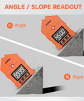 Pro Grade Three In One Digital Angle Finder With Laser And Digital Level Gauge For Woodworking And DIY Projects, Precise Angles, Clear Laser Line Projection, Compact And Easy To Use, A Must Have Handy Tool angle and slope readout on concrete block