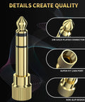 Dope Hella Smooth 6.35Mm To 3.5Mm Audio Adapter Gold Plated Screw On Stereo Jack Connector with non-slip design.
