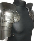 Beefy 18 Gauge Solid Steel Pauldron Shoulder Armor Set For Medieval Knight Cosplay And Larp Wearable Or Display Grade Grey Armor