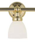 Classic 3 Light Bath Light in Polished Brass, Traditional Steel Vanity Fixture for Bathrooms, 24.25 In Wide, 6.5 In Height
