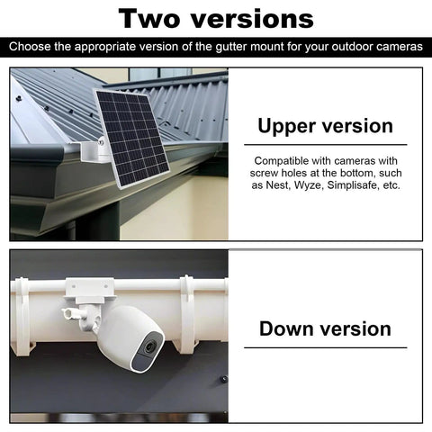 4 Pack Universal Solar Panel Gutter Mounts For Ring Blink Arlo And More White Clip On No Drill Install Upper Down Versions