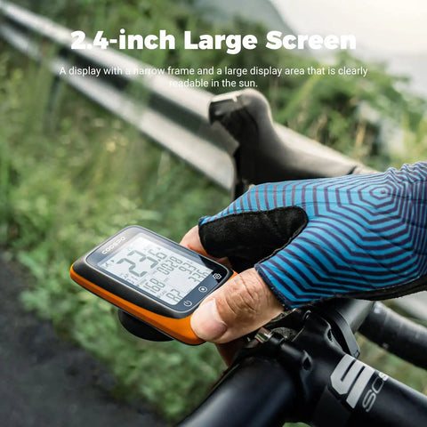 Wireless GPS Bicycle Computer With Bluetooth And ANT Plus For Cycling, Waterproof Speedometer And Tracker, 2.4 Inch LCD