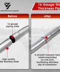 T304 Stainless Steel 3 Inch Custom Exhaust Pipe Kit With Beefed Up 16 Gauge Walls And Mandrel Bends before and after image
