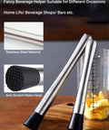 Ultimate Bar Tools Set for Home Bartenders with stainless steel tool and anti-scratch nylon head for cocktails