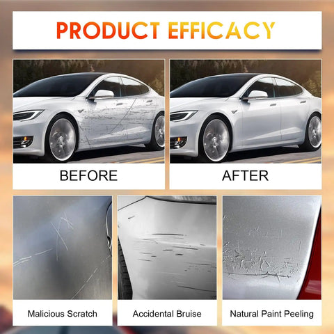 Before and after results using Weatherproof Car Scratch Removal Pen Kit With Fine Tip Brush for precise touch ups on car