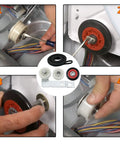 Dryer Repair Kit With W10837240 Idler Pulley For Whirlpool Maytag Admiral Kenmore Bravos showing installation steps