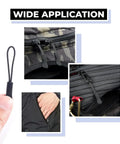 Zipper Pull Replacement Kit For Backpacks And Luggage With Heavy Duty Extender Cord And No Slip Grip, Easy To Install, Works On Bags, Jackets And Suitcases, 10 Pack shown with close-up views on different items