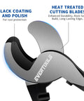 Close-up of Rock Solid Heavy Duty Cable Cutter for Thick Battery Copper and Aluminum Wires, highlighting heat treated cutting blades.