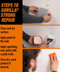 Instructions for using Heavy Duty Wall Repair Kit With Spackling And Primer 8 Oz Tub For Patching Small And Large Holes In Walls And Ceilings