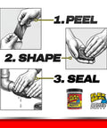 Steps to use Beast Mode Moldable Rubberized Sealant Putty, Knockout Waterproof Gap Filler, sealing plumbing leaks.