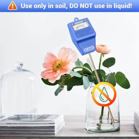 Practical Soil Moisture Meter For Plants And Garden Hygrometer Sensor for indoor outdoor use shown with flowers in a vase.
