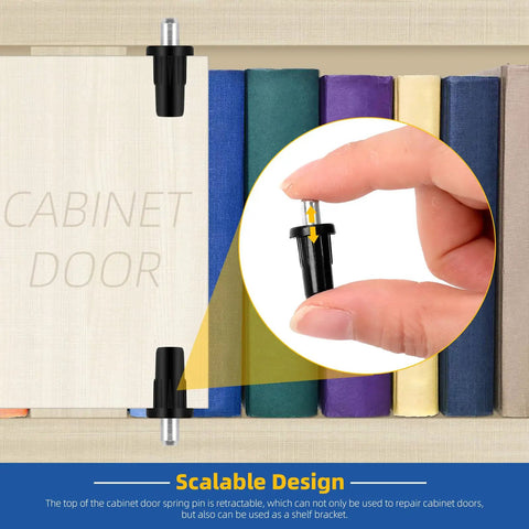 No Sweat 60 Piece Cabinet Door Repair Pins Kit Mixing Black And White Plastic And Iron for fixing cabinet doors and shelves.