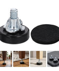 12 Pack T Nut Leveling Feet For Cabinets And Desks, Adjustable Furniture Levelers with Carbon Steel and PP Material, Anti Slip Felt Pads