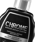 Heavy Duty Silver Rim Repair Paint For Wheels And Auto Hubs Fast Drying Scratch Coat in a sleek black bottle with chrome lettering.