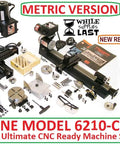 CNC Eight Direction Metric Ultimate Machine Shop Kit with precision tooling, lathe, and rotary table for home hobbyists.