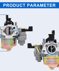 Dimensions of Honda GX160 Beefed Up Carburetor Replacement For GX120 GX140 GX200 Engines, focus on measurement details
