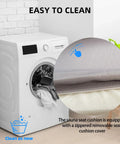 Cozy Sauna Bench Pad For Inside Or Outside Waterproof Insulated Seat Cushion with zippered removable cover next to washing machine.
