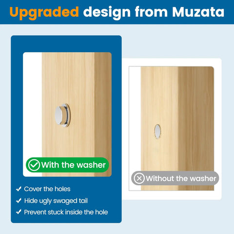 Invisible Cable Railing Kit With Swage Tensioners And Hidden Terminals showing washer installation on wood post