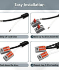 Installation steps for 2 Pack 6 Foot 18AWG Power Tool Cord Replacement With 2 Prong Polarized Plug 110V 300V AC Pigtail.