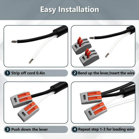 Installation steps for 2 Pack 6 Foot 18AWG Power Tool Cord Replacement With 2 Prong Polarized Plug 110V 300V AC Pigtail.