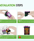 Step-by-step installation guide for 62XL Black and Tri-Color Ink Cartridge Combo Pack for Envy and OfficeJet Printers, 2 Pack.