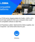 Rock Solid Zt220 Thermal Industrial Label Printer With Dead Nuts Crisp 203 DPI Output On A Roomy Four Inch Span featuring USB and Windows compatibility.