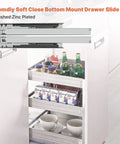 Soft Close Undermount Drawer Slides 22 Inch Concealed Full Extension Bottom Mount 6 Pairs For Kitchen Cabinets Quiet Smooth Glide 100 LB Capacity Bundle shown with kitchen drawer