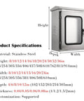 Outdoor Stainless Steel Weatherproof Electrical Control Box Enclosure For Wall Mount Industrial Grade Electric Control Panel