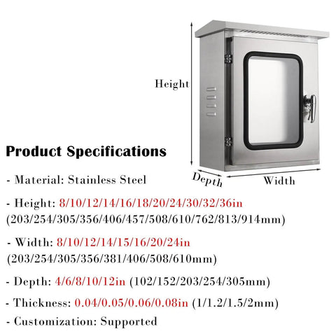 Outdoor Stainless Steel Weatherproof Electrical Control Box Enclosure For Wall Mount Industrial Grade Electric Control Panel