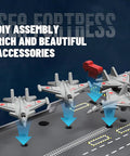 Realistic RC Aircraft Carrier For Adults With Plane Included 2.4G shown with planes and customizable accessories on deck.