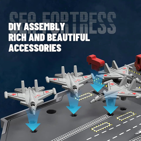 DIY assembly parts for 40cm RC Warship Boat with realistic aircraft on deck for lakes and pools.