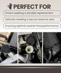 Installed view of OEM Replacement Windshield Washer Fluid Cap Direct Fit For 12767700 13227300 19172571 on Chevrolet engine