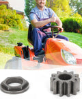 Heavy Duty Steering Pinion Gear And Bushing Kit Plug And Play Shaft Replacement Assembly For Riding Lawn Mowers features a gear and bushing.