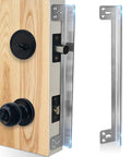 Heavy Gauge Steel Door Latch Guard Plate Twelve Inch With One Inch Offset Cover stops prying tools on wooden door.