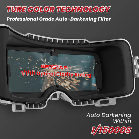 Interior view of Auto Darkening Welding Goggles With True Color Vision Adjustable Shade 4/5-9/9-13 Protective Glasses