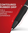 Close-up of Go-To Gel Pens With Pearl White Body And Black Ink 0.7mm Medium Point showing contoured rubber grip