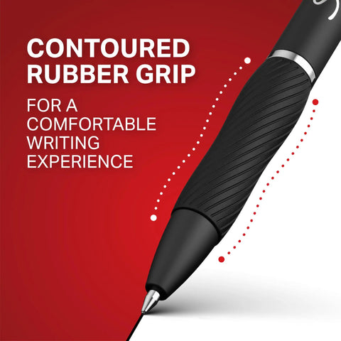 Goes On Like Butter Gel Pens Black 0.7 Mm Medium Point 12 Pack featuring contoured rubber grip for comfortable writing.
